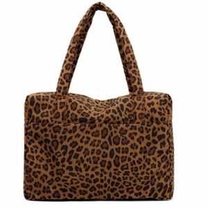 BAGGU Brown and Black Leopard Tote